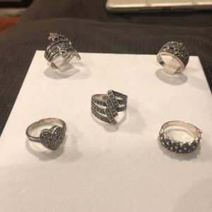 Variety of Marcasite Rings - Size 7